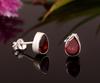 Garnet Gemstone Pear Gemstone Stud, 925 Sterling Silver, Gift For Her, Birthstone Gift, Silver Stud, Handmade Stud