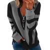 Осень-зима модный пуловер на молнии, топы, женские повседневные лоскутные свободные блузки, женские рубашки с длинными рукавами, блузки, уличная одежда