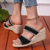 Fashion Fashion Espadrille Wedge Heel Sandals for Women Summer 2025 Lightweight Peep Toe Slippers Woman Chunky Platform Casual Sandalias
