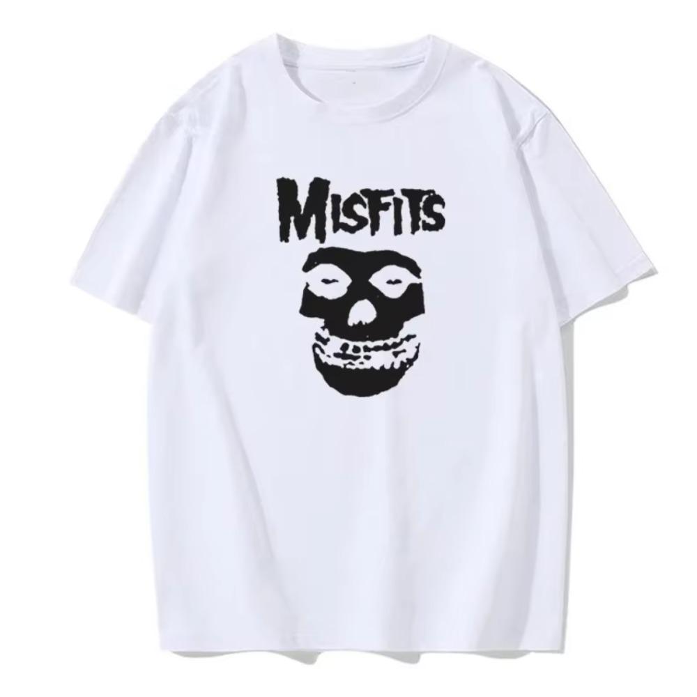 Мужская хип-хоп панк череп Misfits бренд хлопковая футболка с короткими рукавами крутой дизайн мужская летняя круглая горловина модная универсальная базовая