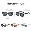 Sun-Protective Driving Glasses Punk Black Shades Glasses Square Frame Sunglasses  for Women Men