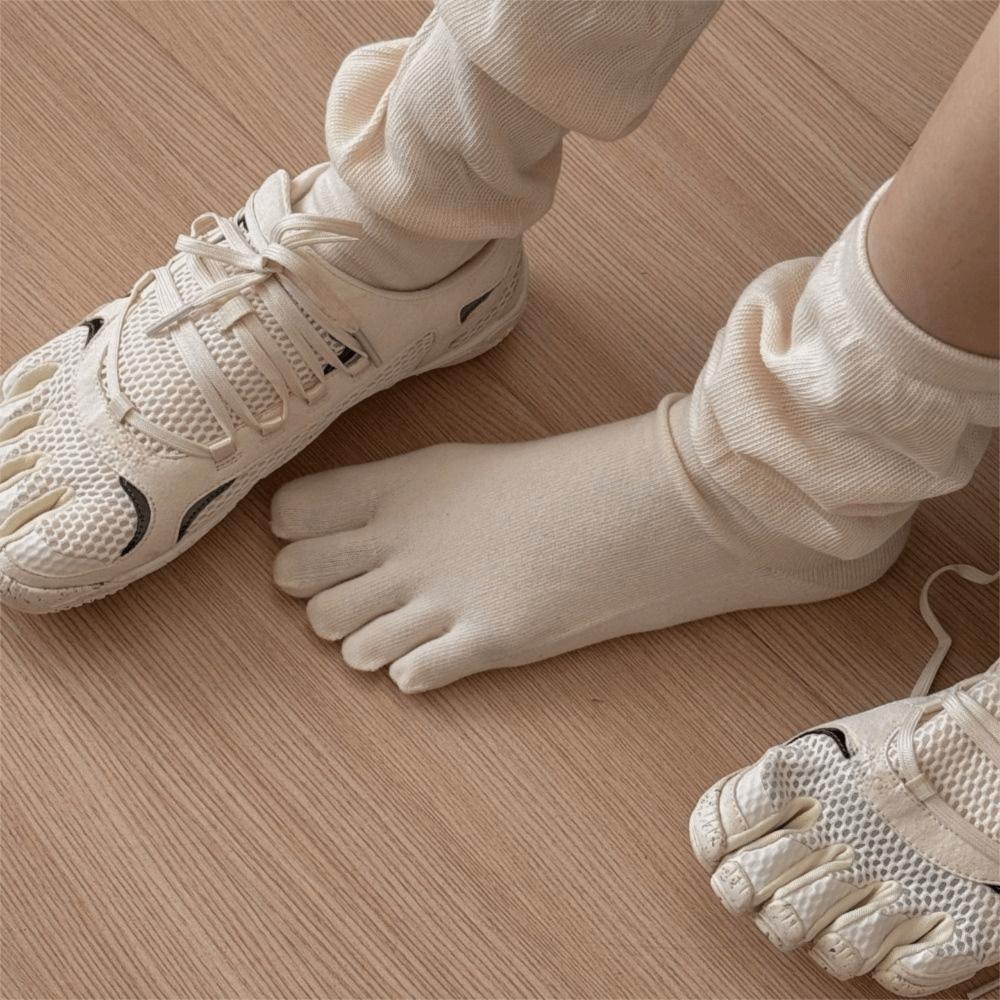 Однотонные носки с пятью пальцами Хлопковые носки с пятью пальцами Милые носки с разделенными пальцами Для девочек