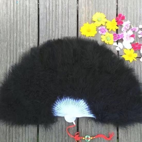 Винтажный складной веер из перьев, ручной веер для свадебной вечеринки, переносной летний веер, украшение для танцевального представления, аксессуары для вечеринок