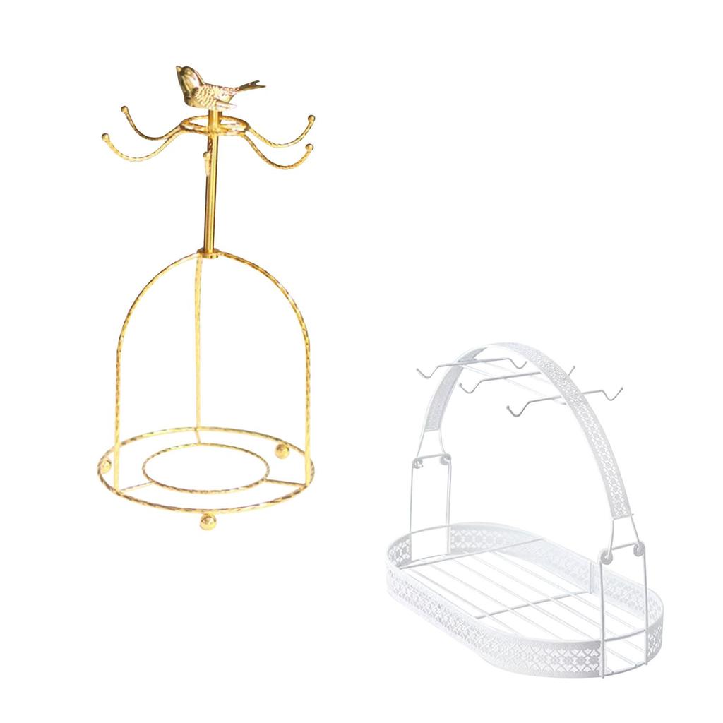 Metal Coffee Cup Stand Organizer Mug Holder Rack Space Saving Cup Cleanup Shelf Kitchen Countertop Display