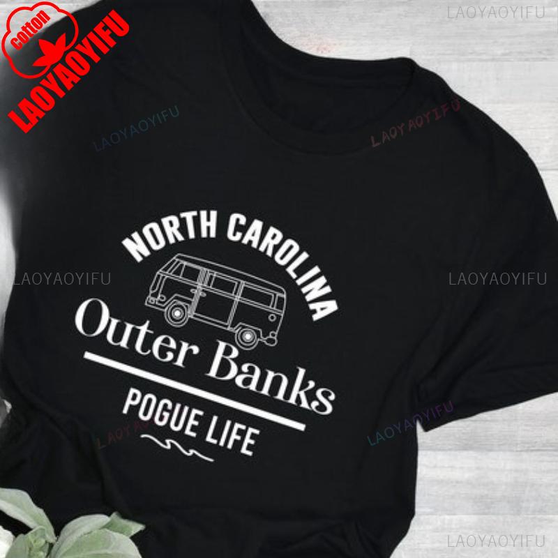 Футболка Pogue Life Outer Banks Северная Каролина OBX Подарок для Женщины Путешественницы С принтом Футболки Топы Повседневный Стиль Обычный Короткий Рукав