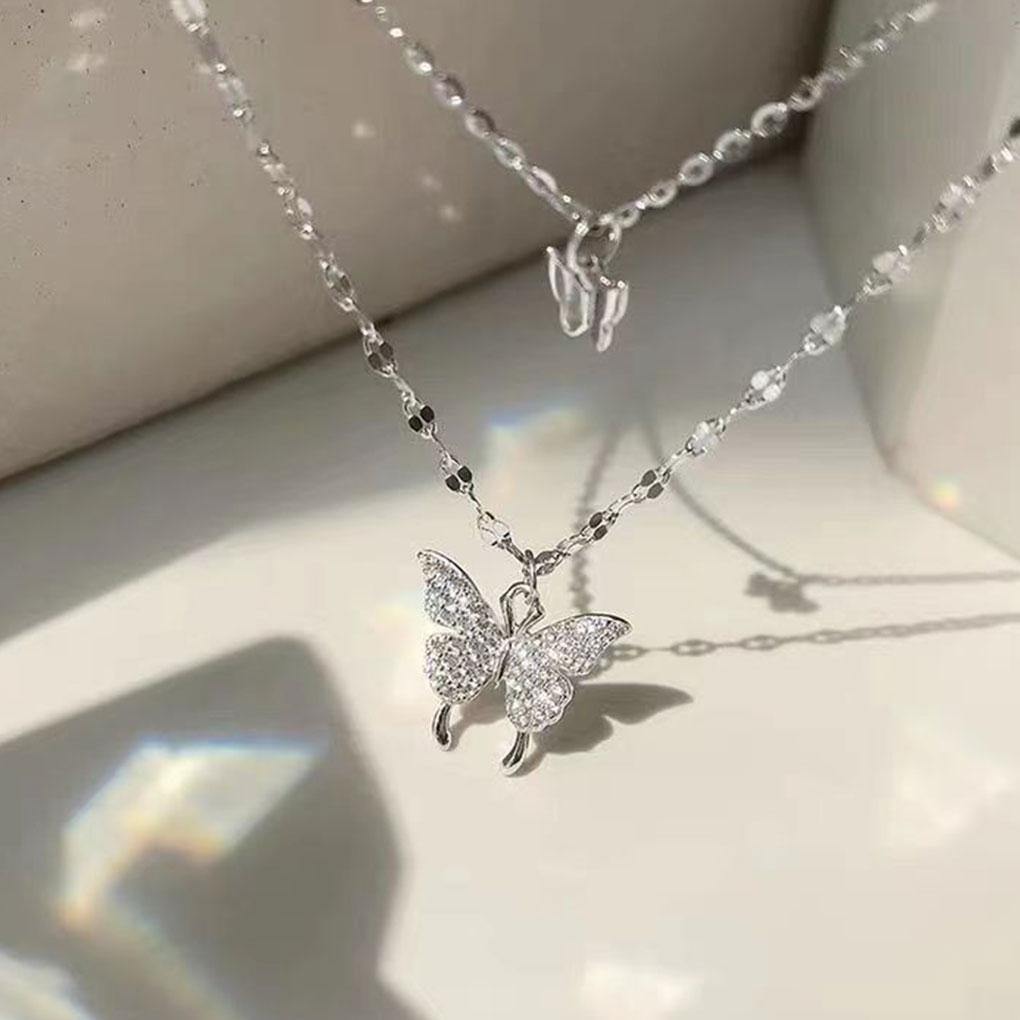 Look With Stunning Imitation Platinum Necklace Any Occasion Simple And Exquisite Style Alloy Female Exquisite Necklace, Silver