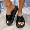 Туфли женские с открытым носком женские тапочки модные повседневные тапочки с блестками женские летние тапочки с круглым носком однотонные плоские тапочки