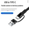 2-3 Port Fast Charging Cable: 5-in-1 Braided 3A for Apple iPhone, Huawei, Type-C Devices.