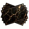 2/4/6 шт. Роскошные черные и золотые подставки с мраморным узором, дизайн с трещинами молнии, 3D тиснение, высококачественные нескользящие коврики для стола