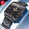 OLEVS 2969 Mens Watch Original Luxury Square Quartz Watch Stainless Steel Waterproof Luminous Sports Automatic Date Watches
