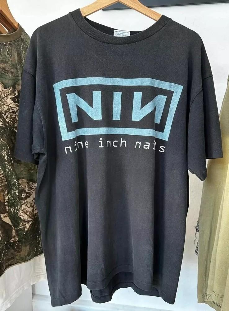 NIN Nine Inch Nails Группа Тур Короткий рукав Черный Унисекс Футболка Репринт S5XL Унисекс Футболка