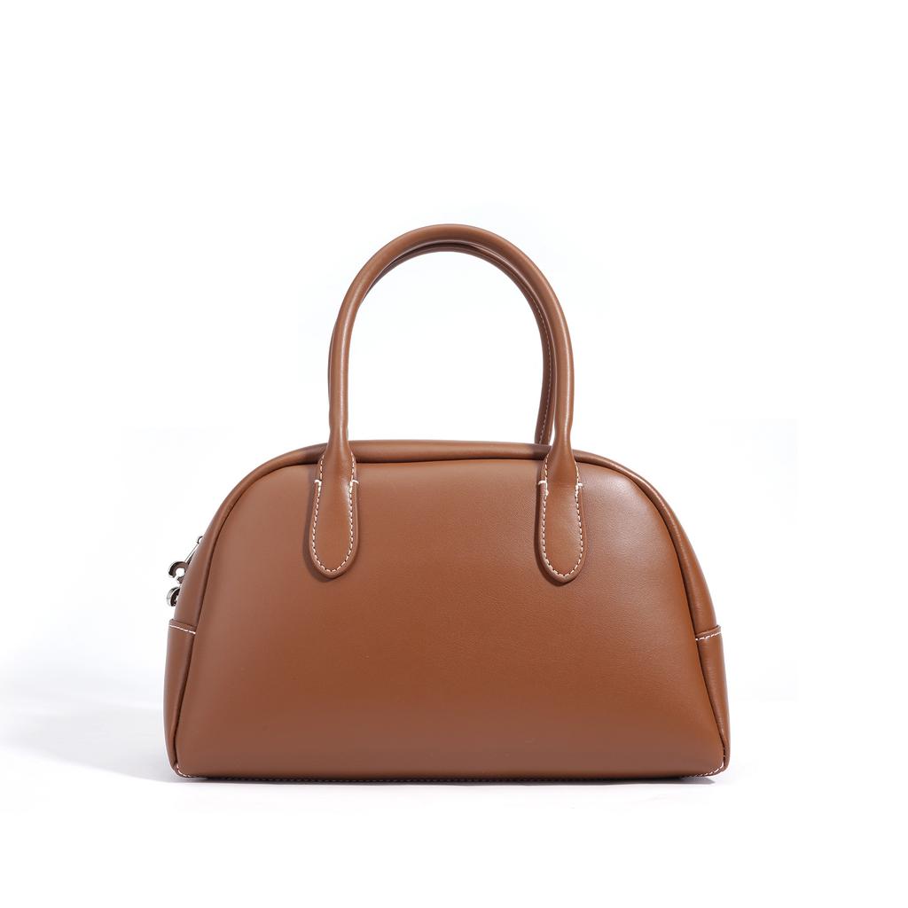 Сумка через плечо Niche Design Style Handbag Кожаная женская простая текстура Commuter Handheld Boston Bag