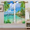 Summer Beach Starfish Sea Natural Sky Tree View Window Curtain For Living Room Kids Bedroom Bathroom Kicthen Door Home Decor
