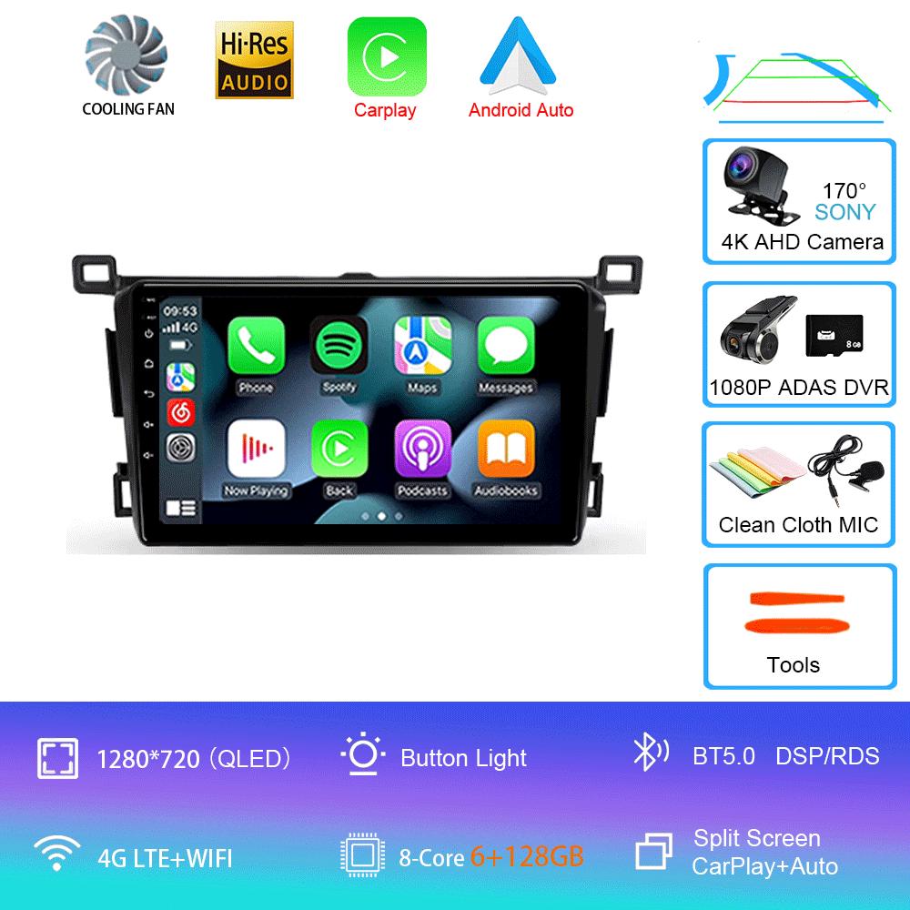 Android 14 для Toyota RAV4 Rav 4 2013 2014 2015 - 2019 Carplay Автомагнитола GPS Навигация DSP 360 Камера 2 Din Видео Стерео