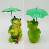 Frog Garden Statue Resin Frog Figurine with Umbrella Yard Ornament Outdoor Frog Sculpture Decor for Garden Patio