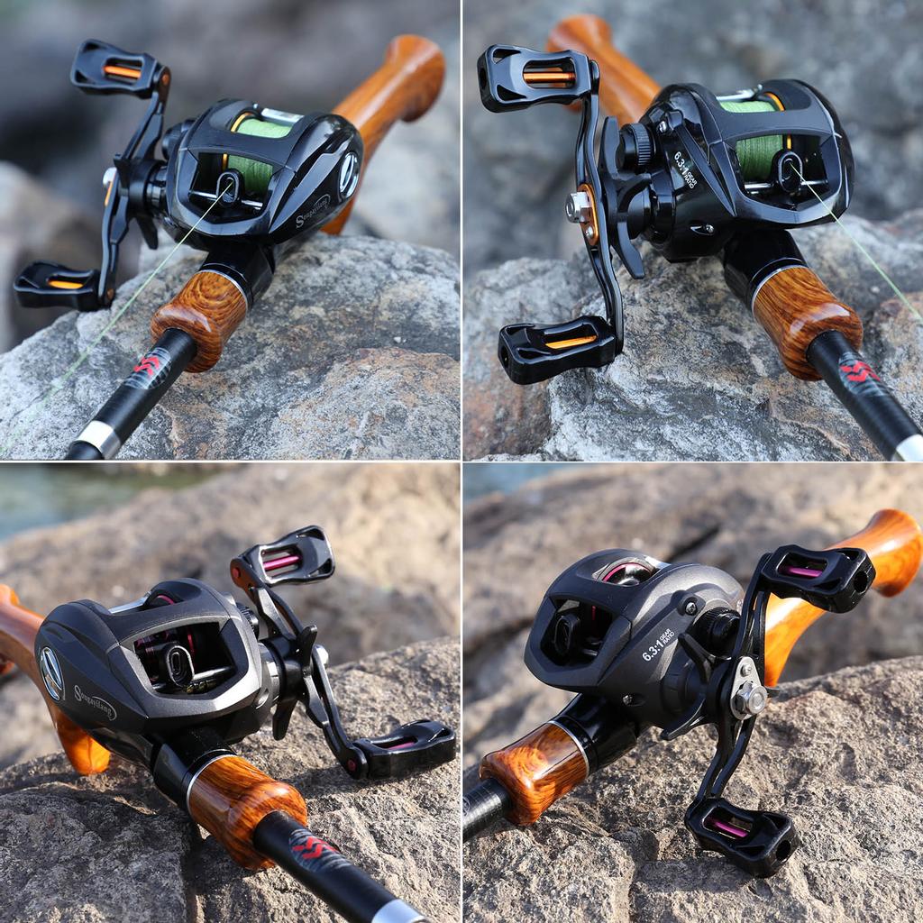 SOUGAYILANG Рыболовный набор, спиннинг, литейная удочка с спиннинговой катушкой, катушка для приманки, полный набор, сумка-переноска, приманка для лески