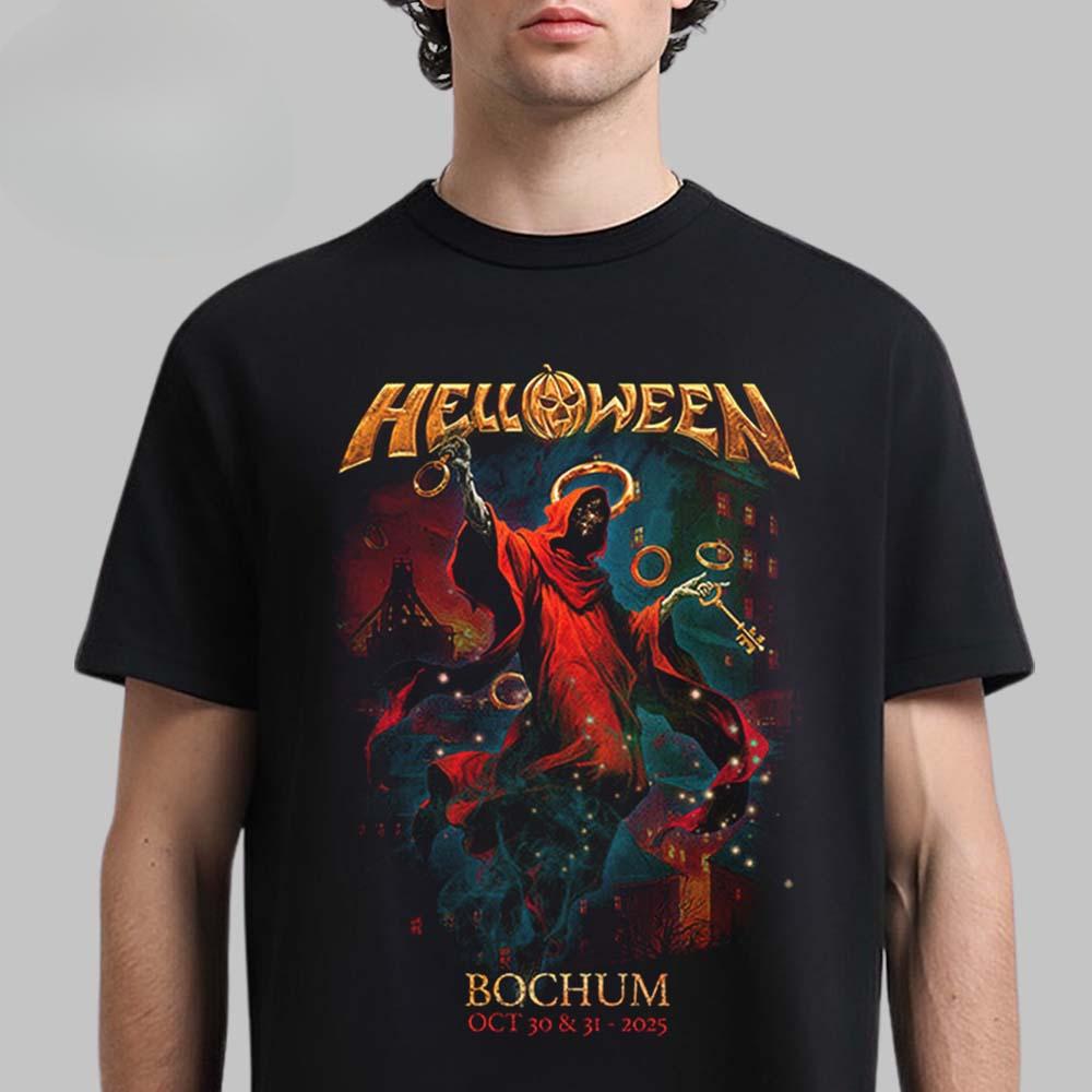 Top Helloween Cotton Band Shirt Unisex Summer Short Sleeve Fashion Brand Tee Luxury Casual Vintage Tshirt