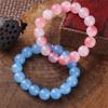 Свежий сладкий градиент розовый лед прозрачный бисерный браслет эластичный браслет для девочек женские ювелирные изделия аксессуары