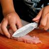 Карманный нож, профессиональные кухонные ножи, нож для разделки мяса из нержавеющей стали с ножнами с перьевым узором, кованый тесак для мяса