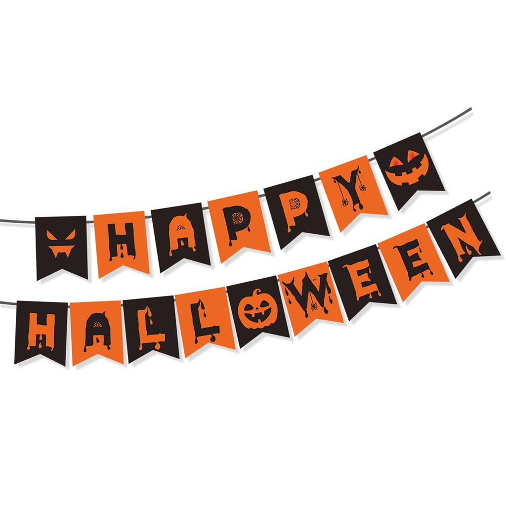 Halloween Banner Happy Halloween Banner with Pumpkin Signs Halloween Party Decorations Hanging Party Supplies Gift