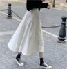 Женская белая длинная юбка Модные карманы Плиссированные юбки до колена Осень 2024 Новые Повседневные Элегантные С высокой талией А-силуэта Женские юбки
