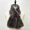 Rex Rabbit Fur Knitted Scarf Foulard Fashion Solid Shawls Rectangle Scarves for Ladies Winter Warm Real Fur Shawls