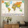 Карта мира - страны с городами, карта мира без рамы, настенный декор для гостиной, спальни, дома, офиса, современное искусство, инструмент для путешествий