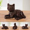 Резьба по дереву сидящая кошка смоляная фигурка мини-статуэтка котенка скульптура домашний офис книжная полка настольное украшение орнамент