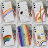 Phone Case For Huawei Y9s P10 P20 P30 P40 Lite P Smart 2019 Cover Fashion Rainbow Matte Protective Transparent Soft Silicone TPU For Huawei Bumper