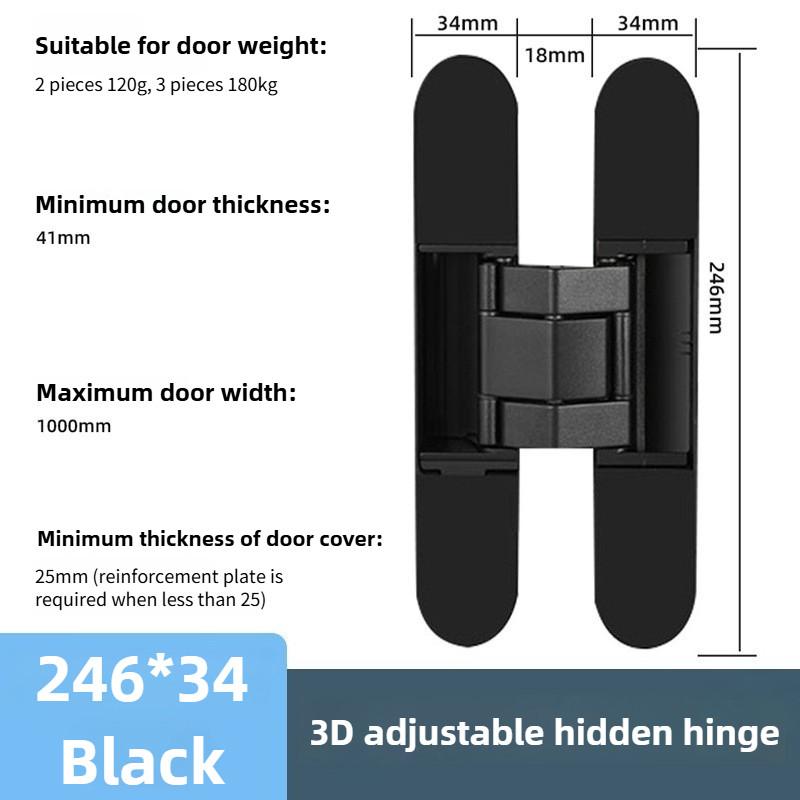 3D Фурнитура Скрытые дверные петли Регулируемые гостиничные складные двери Открывание внутрь и наружу Скрытый дверной доводчик