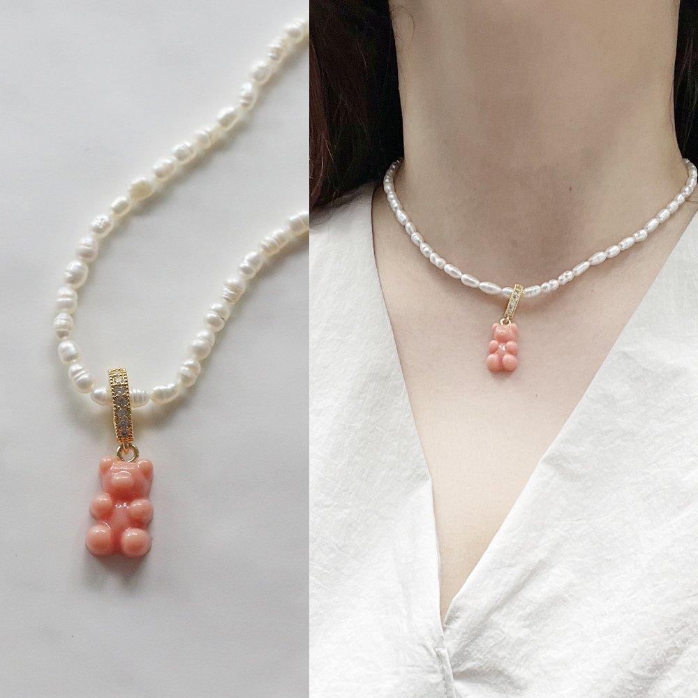 Yy10 Haribo Pendant Natural Freshwater Pearl Necklace