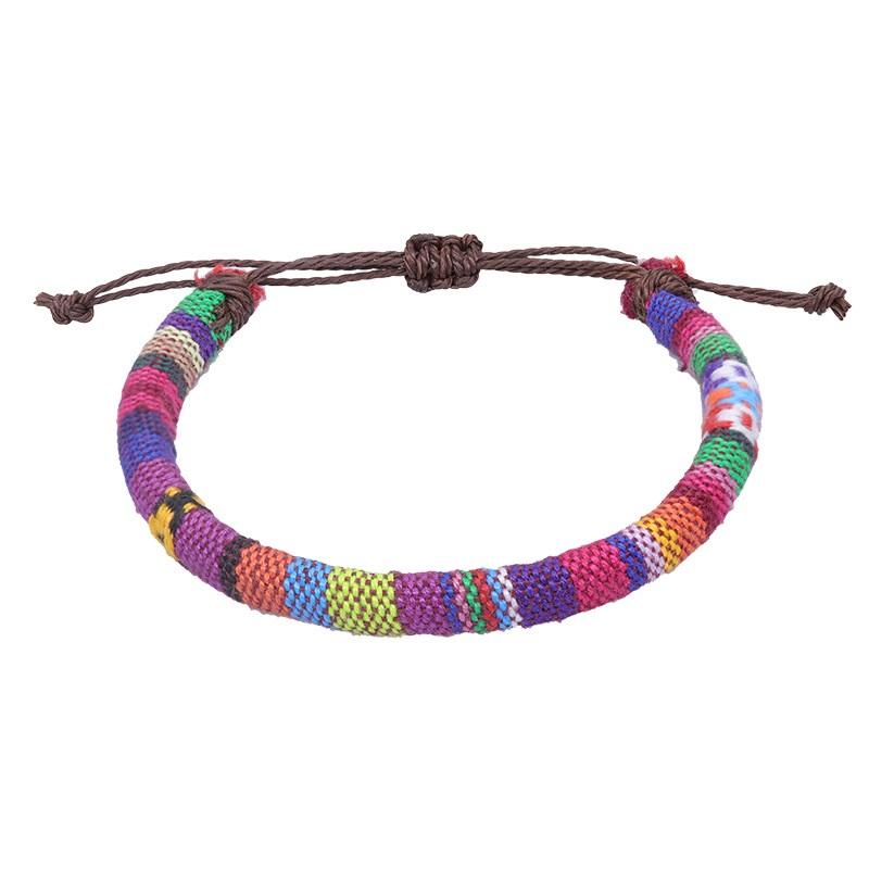 Богемный браслет из ниток в стиле ретро, ручная работа, бохо, разноцветный шнур, плетеный, хиппи, браслеты дружбы для женщин