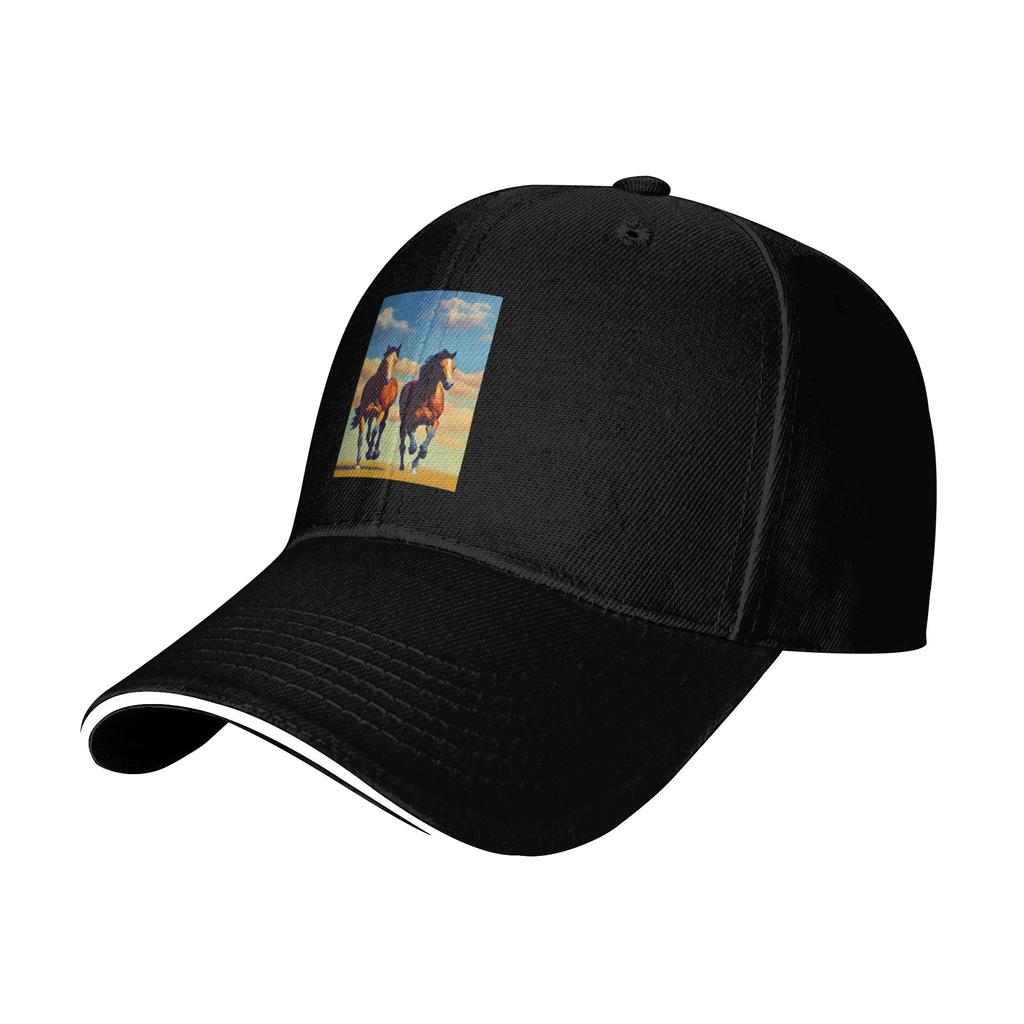 Running Horse And Equestrian Cap Casual Baseball Caps Adjustable Hat Hip Hop Summer Unisex Baseball Hats Customizable