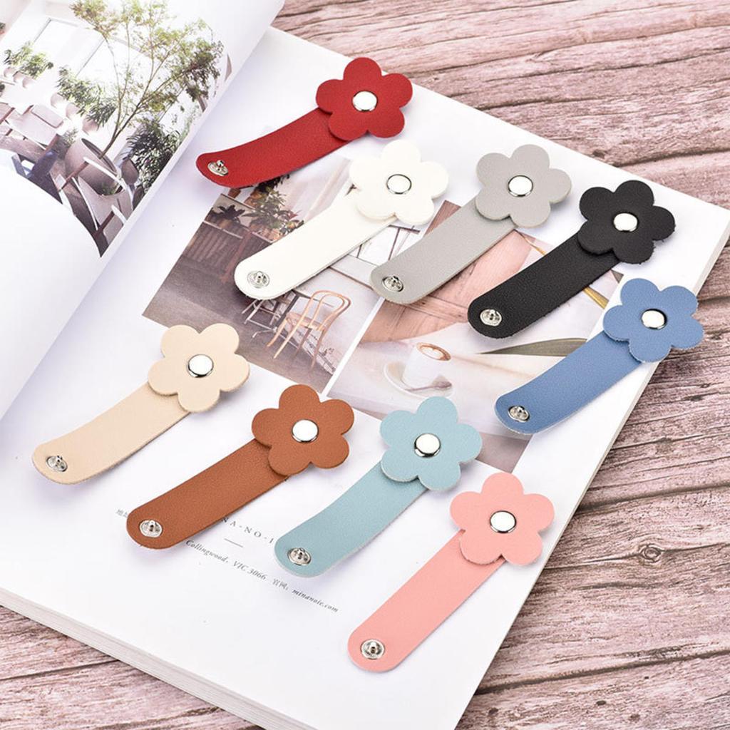 Leather Desktop Storage Charger Cable Protector Cord Organizer Winder Tie Cable Management  Winder