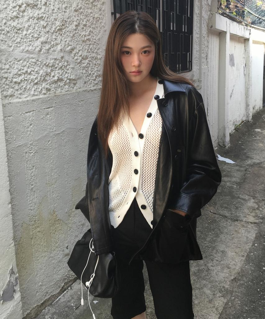 OLIVE DES OLIVE Leather Work Jacket Oe6Xj8780
