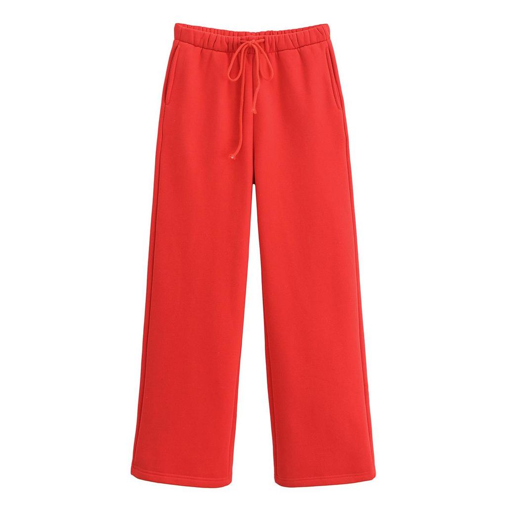 Весна 2025 Женский повседневный комплект куртка-свитшот на молнии и фланелевые брюки прямого кроя