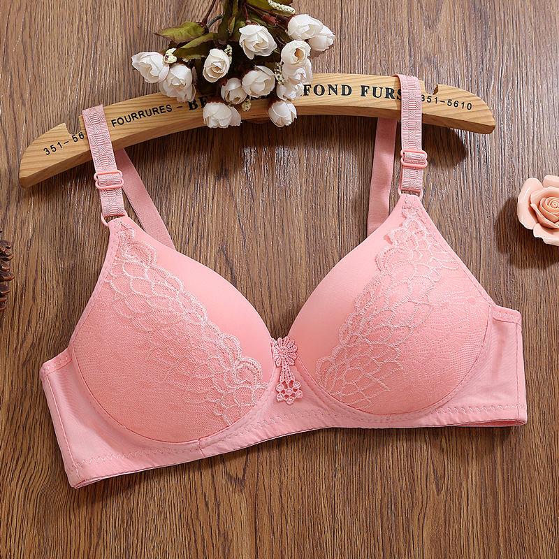 Тонкое подростковое нижнее белье с небольшой грудью, беспроводной бюстгальтер, легкий и дышащий кружевной вышивкой, сладкий сексуальный милый простой повседневный стиль