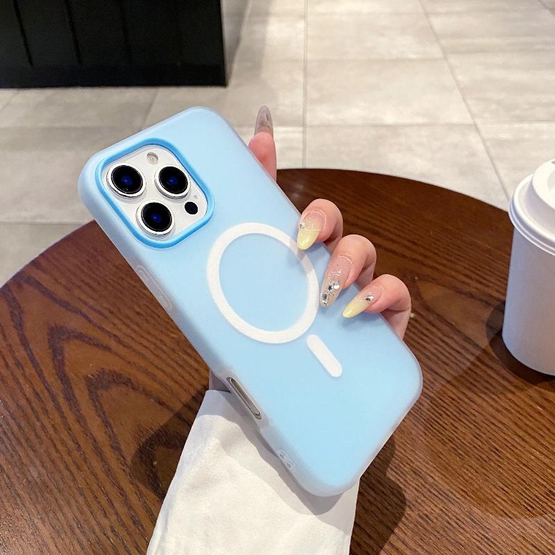 Роскошный Чехол 2-в-1 Candy Color с Magsafe для iPhone 17 Air 16 15 14 13 12 Pro Max Plus, Магнитный, Для Беспроводной Зарядки, Матовый, Мягкий