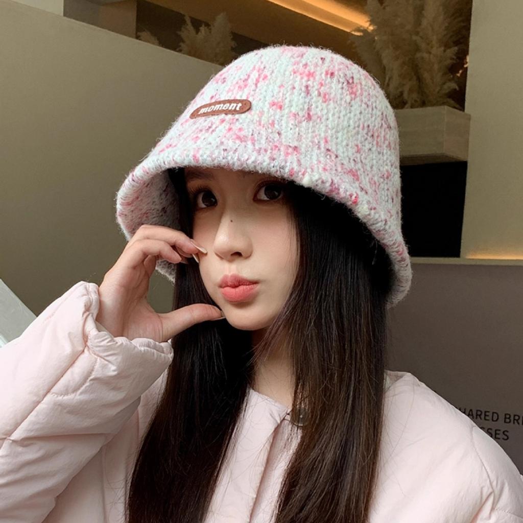 New Bucket Hat Women's Autumn and Winter Fashion Warm Knitted Basin Hat