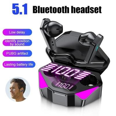 Игровые беспроводные наушники Bluetooth5.1 Чистые голосовые вызовы TWS с низкой задержкой RGB-подсветкой Длительное время автономной работы с зарядным устройством Наушники для телефона