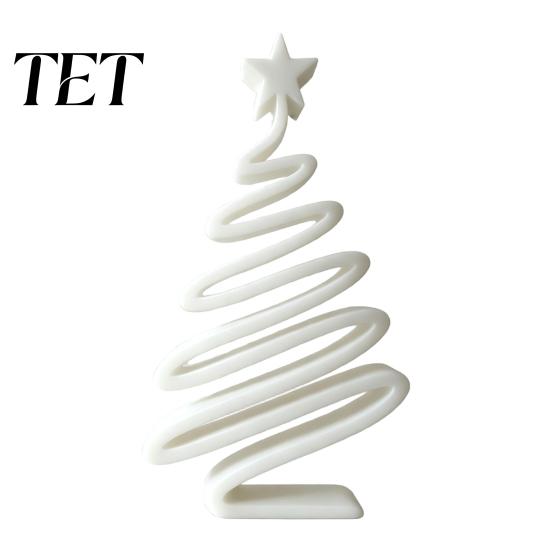 Handcrafted Tree Figurines 3D Printed Minimalist Christmas Desktop Ornament, Modern Holiday Table Living Room Accents Sign for Bedroom Home