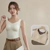 V Neck Chest Pad Tank Top Cashmere Silk for Warmth Crop Tops Women Camis Backless Camisole Fashion Tube Lady Sleeveless Cropped Vest