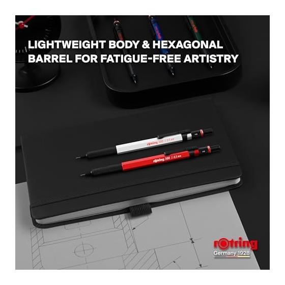 Механический карандаш Rotring 500 0,5 мм Ярко-красный 2218726 Металлическая рукоятка Легкий корпус из смолы Низкий центр тяжести Стабильное письмо Комфортный для длительного использования