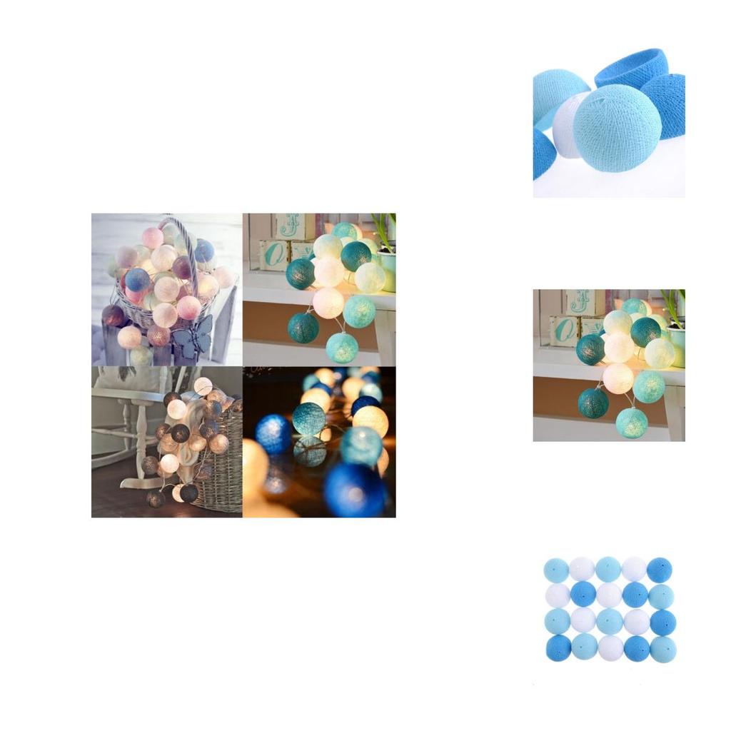 Enchanting 20 Led Colorful Cotton Ball String Lights For Parties And Celebrations