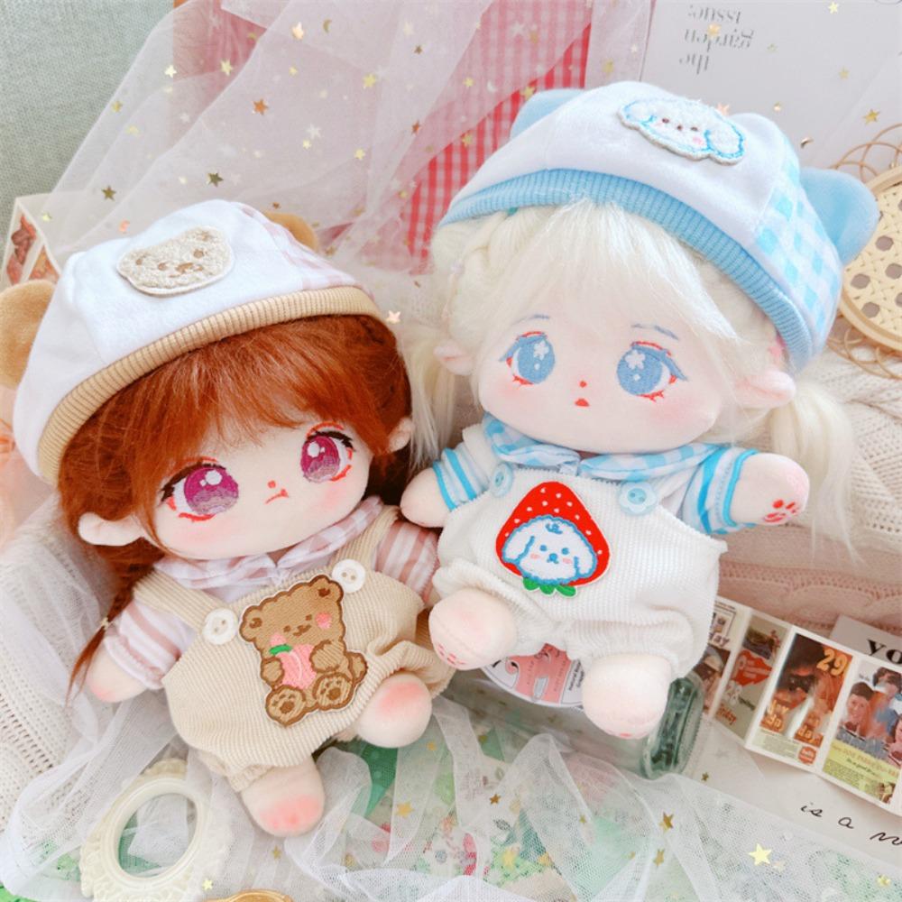 Strap Pants Cotton Doll Suit Dress Up Plush Dolls Clothes Cotton Doll Clothes Set  20cm Cotton Doll