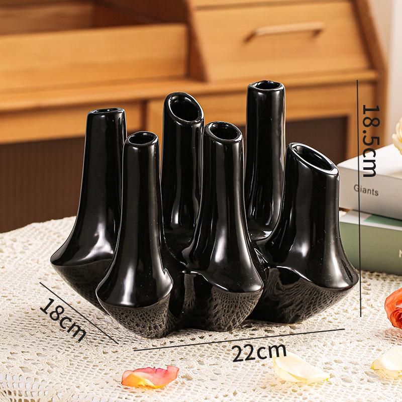 Креативная керамическая абстрактная ваза ручной работы Коралловый риф Многоротовая композиция из цветов Ваза для цветов Аксессуары для украшения дома