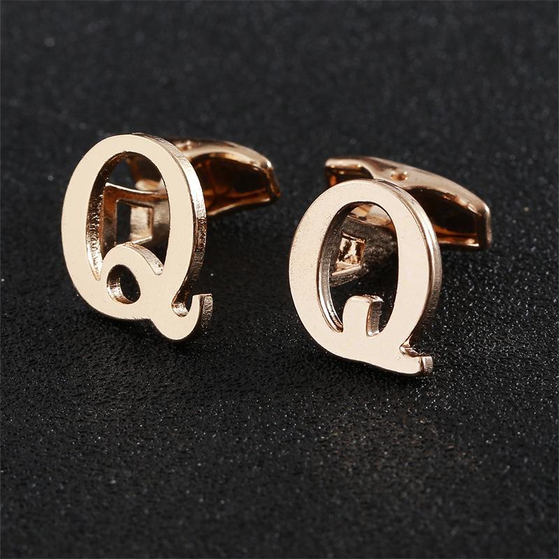 Эксклюзивные мужские запонки в виде золотых букв алфавита - Элегантный дизайн для французских рубашек
