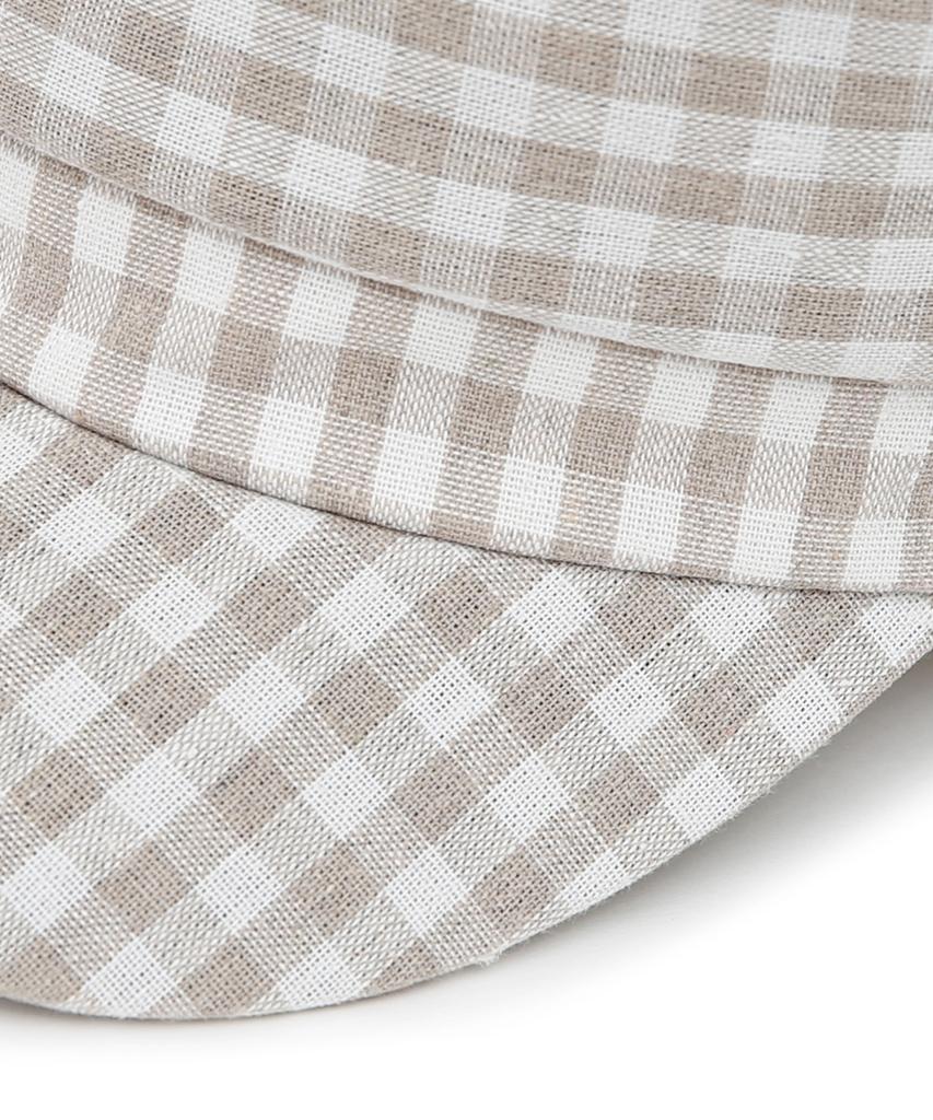 Eondeokeonteulolseutyudio Четыре сезона Хлопок Кепи посыльного Mariner / Клетка Gingham / Бежевый
