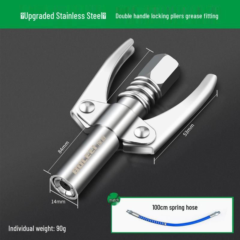 High-Pressure Self-Locking Grease Gun Nozzle - Electric, Pneumatic, Manual Compatible