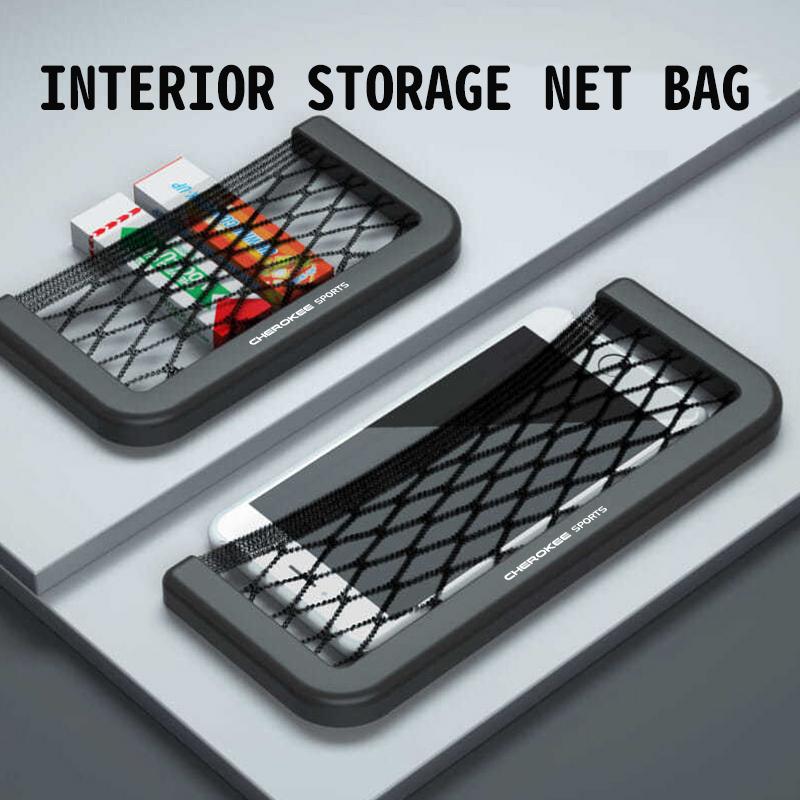 For Jeep Car Storage Mesh Bag Organizer Net Pocket Sticker Trunk Storage Bag Accessories Wrangler-JK Liberty JL Cherokee Patriot AMZ1